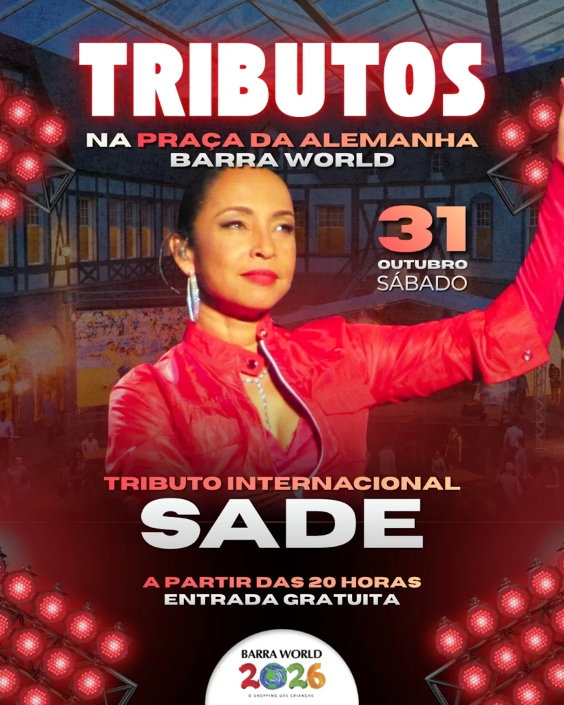 Tributo a Sade no Barra World Shopping-Show gratuito no Recreio dos Bandeirantes
