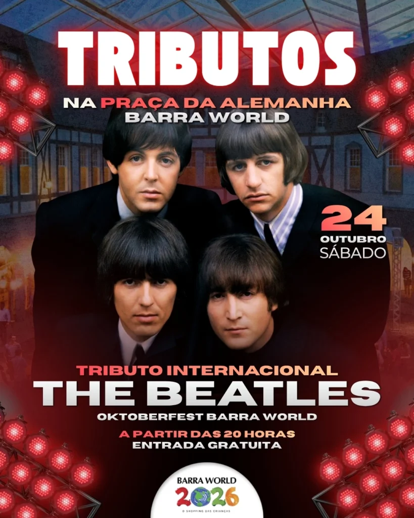 Tributo a os Beatles no Barra World Shopping-Show gratuito no Recreio dos Bandeirantes